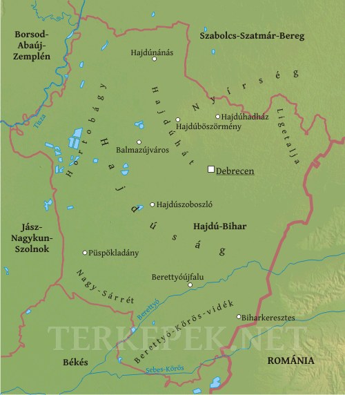 Hajdú-Bihar térkép