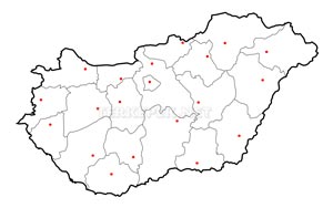Magyarország vaktérkép városokkal