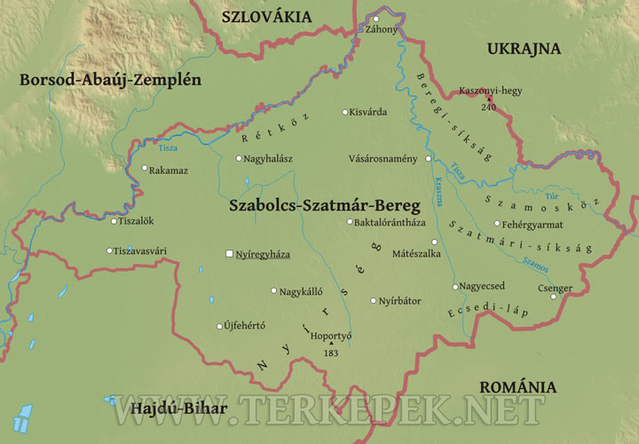 Szabolcs-Szatmár-Bereg térkép